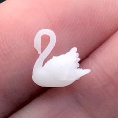 3D Miniature Swan for Resin Art | Animal Resin Inclusions | Bird Embellishments | Resin Craft Supplies (2 pcs / 8mm x 8mm)
