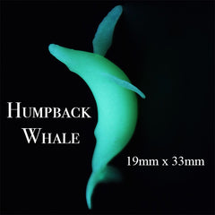 Miniature Humpback Whale | Glow in the Dark Figurine | 3D Resin Inclusion | Marine Life Embellishment | Resin Crafts (1 piece / 19mm x 33mm)