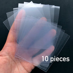 Clear Plastic Film for Resin Shaker Charm Making | Transparent Sheet for Shaker Cabochon Sealing | Kawaii Craft Supplies (10 pieces / 6cm x 8cm)