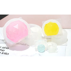 Large Crystal Ball Silicone Mold | 3D Orbuculum Mold | Faceted Ball Mold | Kawaii UV Resin Craft Supplies (Big / 42mm x 37mm)