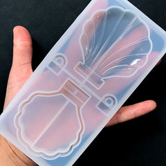 Seashell Compact Mirror Trinket Box Silicone Mold | Kawaii Resin Accessories DIY | UV Resin Mould | Epoxy Resin Art (61mm x 72mm)