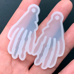 Halloween Skeleton Hand Silicone Mold (2 Cavity) | Resin Dangle Earrings Mould (23mm x 46mm)