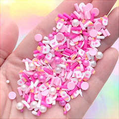 Fake Cake Sprinkles with Sugar Pearls for Faux Food Craft | Kawaii Sweets Deco | Resin Shaker Charm DIY (Mix / 10 grams)