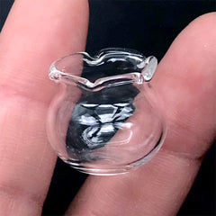 Miniature Goldfish Bowl | Doll House Glass Fish Tank | Dollhouse Craft Supplies | Kawaii Jewellery DIY (1 piece / 20mm x 17mm)