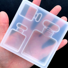 Perfume Silicone Mold (3 Cavity) | Cologne Bottle Mold | Kawaii Resin Jewelry Making | UV Resin Mould | Epoxy Resin Art Supplies