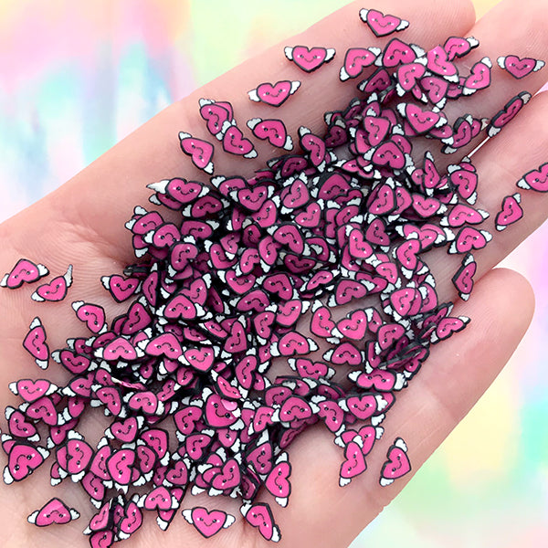 Winged Heart Polymer Clay Slices (Small) | Kawaii Resin Inclusions | Resin Shaker Bits | Resin Art Supplies (5 grams)
