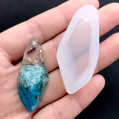 Crystal Quartz Charm Silicone Mold | Gemstone Mold | Gem Pendant Mould | UV Resin Jewelry Making (17mm x 43mm)