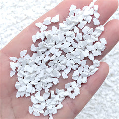 White Cloud Polymer Clay Slices | Kawaii Resin Shaker Bits | Small Embellishments for Nail Art (5 grams)