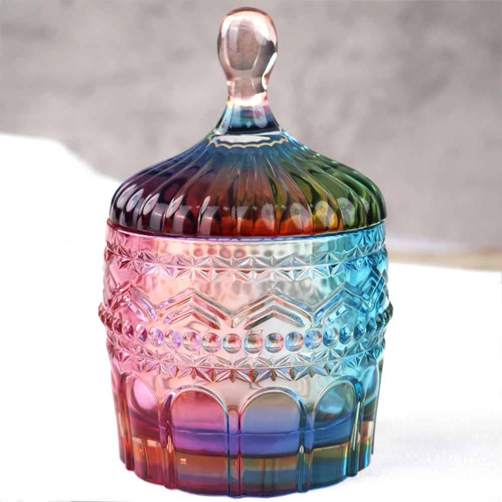 Round Crystal Candy Jar with Lid Silicone Mold Glass Trinket Box