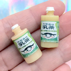 Dollhouse Milk Tea Bottle | 3D Miniature Drink | Doll Beverage Supplies | Kawaii Decoden Pieces (2 pcs / 12mm x 25mm)
