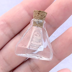 Miniature Umbrella Ink Bottle | Dollhouse Octagon Bottle | Mini Glass Bottle | Doll House Craft Supplies (1 piece / 26mm x 25mm)