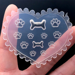Mini Paw and Bone Silicone Mold (12 Cavity) | Resin Shaker Bits DIY | Tiny Animal Embellishment Mould | Resin Jewelry Supplies