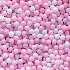Dollhouse Sugar Pearls | Faux Bubblegum | Fake Gumball | Mini Dragee Sprinkles | Miniature Food Supplies (Light Pink White / 7g)