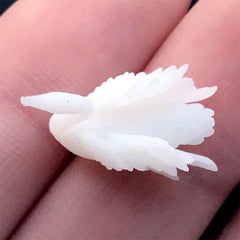 3D Bird Resin Inclusion | Miniature Swan Embellishment for Resin Jewelry DIY | Resin Art Supplies (2 pcs / 16mm x 15mm)