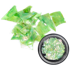 Holo Abalone Seashell Flakes | Iridescent Nature Shell for Resin Art Decoration | Mermaid Nail Designs (AB Green)