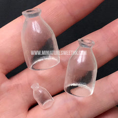 3D Dollhouse Glass Bottle Silicone Mold (3 Cavity) | Miniature Milk Bottle Mould | Doll House Drink DIY | Kawaii UV Resin Craft Supplies