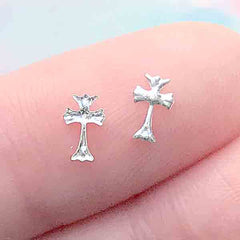 Small Cross Charm / Religious Charms (10pcs / 12mm x 18mm / Tibetan Si, MiniatureSweet, Kawaii Resin Crafts, Decoden Cabochons Supplies