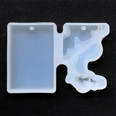 Coastline Landscape Silicone Mold in Rectangle Shape | Nature Seashore Mould | Resin Beach Jewelry DIY (28mm x 42mm)