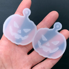 Creepy Pumpkin Silicone Mold (2 Cavity) | Halloween Dangle Earrings DIY | Resin Pendant Making (40mm x 45mm)