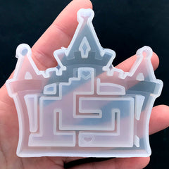 Princess Castle Maze Resin Shaker Charm Silicone Mold | Shake Shake Decoden Cabochon DIY | Kawaii Resin Crafts (79mm x 74mm)