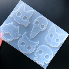 Kawaii Animal Knuckle Dusters Silicone Mold for Resin Art (6 Cavity) | Cute Self Defense Weapon Keychain Making