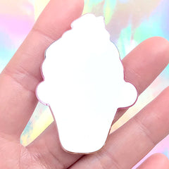 Kawaii Acrylic Cabochon | Glittery Ice Cream Embellishment | Hair Bow Center | Sweet Decoden Supplies (1 piece / 40mm x 55mm)