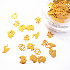 Halloween Resin Inclusions | Creepy Cute Resin Art | Kawaii Ghost Pumpkin Spider Web Witch Hat Embellishments | Nail Charms (around 50 pcs)