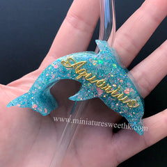 Dolphin Straw Topper Silicone Mold | Marine Life Mould | Beach Decor | Epoxy Resin Crafts (71mm x 43mm)