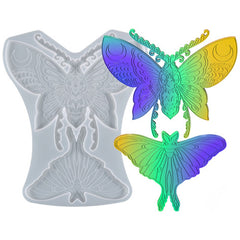 Large Moth and Butterfly Silicone Mold (2 Cavity) | Big Filigree Insect Coaster Mold | Resin Art Supplies