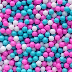 Dollhouse Miniature Bubblegum | Faux Sugar Pearl Toppings | Fake Dragee Sprinkles | Mini Doll Food DIY (Blue Purple White / 7g)