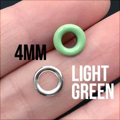 4mm Coloured Eyelets | Colorful Painted Grommets for Leather Crafts | Handmade Supplies (10 sets / Light Green)