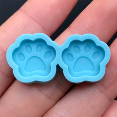 Small Paw Silicone Mold (2 Cavity) | Stud Earrings Mould | Animal Mold | Kawaii Shaker Bits Making | Resin Craft Supplies (15mm x 13mm)