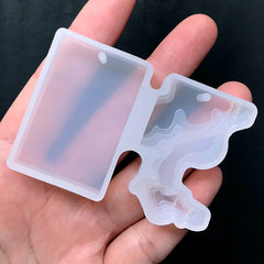 Coastline Landscape Silicone Mold in Rectangle Shape | Nature Seashore Mould | Resin Beach Jewelry DIY (28mm x 42mm)