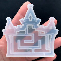 Princess Castle Maze Resin Shaker Charm Silicone Mold | Shake Shake Decoden Cabochon DIY | Kawaii Resin Crafts (79mm x 74mm)