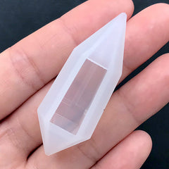 Quartz Point Silicone Mold | Faceted Crystal Shard Mould | Resin Jewellery Supplies | Clear Soft Mold for UV Resin (18mm x 47mm)