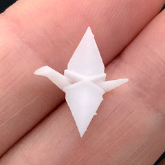 Miniature Paper Crane Resin Inclusions | 3D Orizuru Embellishments | Resin Jewelry DIY | Resin Art Supplies (2 pcs / 15mm x 12mm)