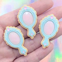 Miniature Sugar Cookie Embellishment in Mirror Shape | Kawaii Decoden Cabochons | Mini Faux Sweets Deco (3 pcs / 21mm x 37mm)