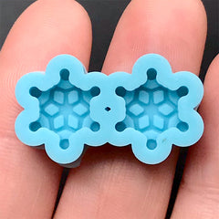 Mini Snowflake Silicone Mold (2 Cavity) | Small Christmas Embellishment Making | Polymer Clay Stud Earrings DIY (10mm x 12mm)
