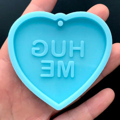 HUG ME Conversation Heart Charm Silicone Mold | Resin Keychain Making | Resin Art Supplies (59mm x 55mm)