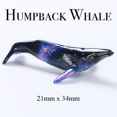 3D Humpback Whale Resin Inclusion in Galaxy Color | Miniature Resin World DIY | Ocean Animal Figurine (1 piece / 21mm x 34mm)