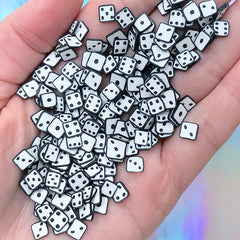 Dice Polymer Clay Slices | Casino Embellishments | Shaker Charm Bits (5 grams)