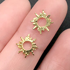 Mini Sun Embellishments for Nail Art | Metal Resin Inclusions | Resin Jewelry DIY Supplies (6 pcs / 10mm x 11mm)