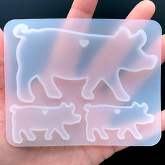 Pig Family Silicone Mold (3 Cavity) | Farm Animal Mould | Resin Charm DIY | Resin Jewelry Making