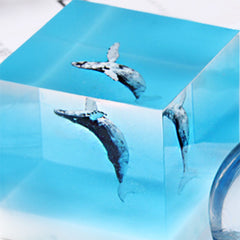 Jumping Humpback Whale Resin Inclusion | Miniature Marine Figurine | 3D Resin World DIY | Mini Ocean Life Embellishment (1 piece / 19mm x 33mm)