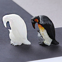 Miniature Penguin and Baby Figurine for Resin Diorama Art | 3D Animal Resin Inclusion | Resin Craft Supplies (1 piece / 15mm 19mm 23mm)