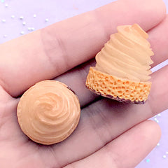 3D Chestnut Cake Cabochon | Kawaii Decoden Cabochons | Faux Sweets Deco | Dessert Embellishments | Mini Food Jewelry DIY (2 pcs)