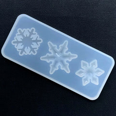 Assorted Snowflake Silicone Mold (3 Cavity) | Christmas Cabochon DIY |  Festive Embellishment Mold | Resin Craft Supplies