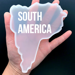 South America Continent Map Silicone Mold | Resin Coaster Mould | Resin Craft Supplies (109mm x 148mm)