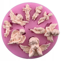 Baroque Angel Silicone Mold Assortment (8 Cavity) | Miniature Cherub Sculpture Mold | Rococo Ornament Mould | Resin Art Supplies