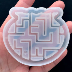 Fish Bowl Maze Shaker Charm Silicone Mold | Resin Shaker Cabochon DIY | Kawaii Resin Jewelry Supplies (68mm x 60mm)